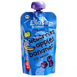 Ella's Kitchen Βιολογικό Βρεφικό Ρόφημα Πολτός Blueberries Μήλο & Μπανάνα 4m+ Χωρίς Ζάχαρη 120gr