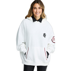 Funky Buddha Γυναικείο Φούτερ Oversized με Κουκούλα & Τσέπες Άσπρο FBL014-116-06
