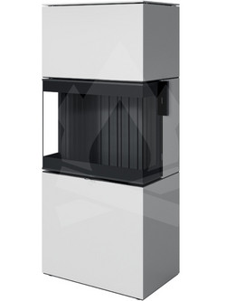 Spartherm Largo S Steel White Black Eboris 1300 Ατσάλινη Ξυλόσομπα Αερόθερμη 11.4kW