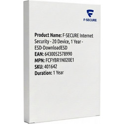 F-SECURE Internet Security για 20 Συσκευές και 1 Έτος Χρήσης (Ηλεκτρονική Άδεια)