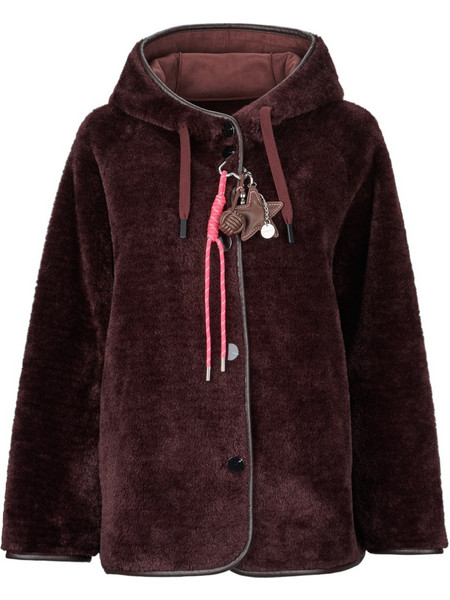 Oakwood Γυναικείο Ημίπαλτο Suede με Γούνα & Κουκούλα Σοκολατί 65255-0630