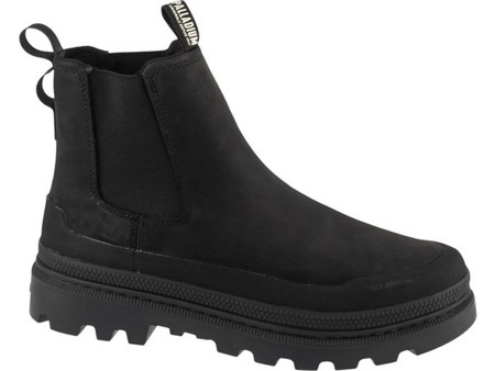 Palladium Ανδρικά Chelsea Μποτάκια Δερμάτινα Μαύρα Αδιάβροχα 79576-008