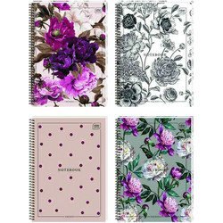 interDRUK Flowers Σπιράλ Τετράδιο Ριγέ A4 30 Φύλλων Διάφορα Σχέδια 111212966