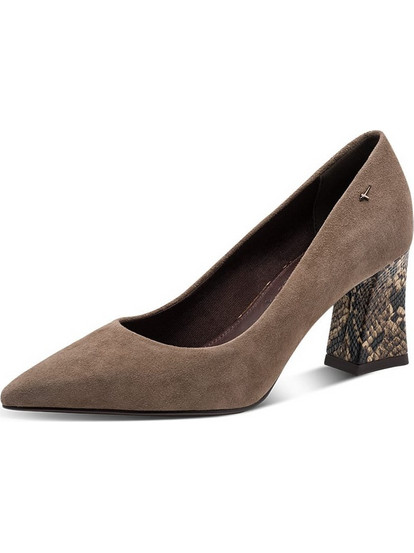 Tamaris Γόβες Suede με Χοντρό Ψηλό Τακούνι Καφέ 1-22427-43-334