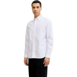 Jack & Jones Ανδρικό Πουκάμισο Βαμβακερό Μακρυμάνικο Κανονική Γραμμή Λευκό 12293325