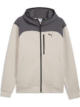 Puma Ανδρική Ζακέτα Φούτερ με Κουκούλα και Φερμουάρ Μπεζ 694490-82