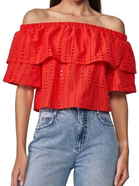 Collci Γυναικείο Καλοκαιρινό Crop Top Κόκκινο CLC.2S5.040.133
