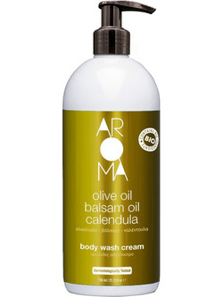 Aroma Bio Olive Oil, Balsam Oil & Calendula Κρεμώδες Αφρόλουτρο 750ml
