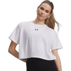 Under Armour Rival Boxy Solid Γυναικείο Αθλητικό Crop Top Λευκό 6011064-101