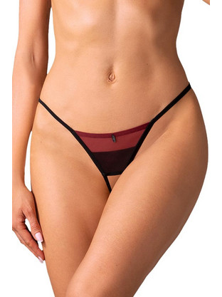 Obsessive Parisel Γυναικείο Sexy String Αυτοκινήτου Μπορντό Μαύρο OB0524