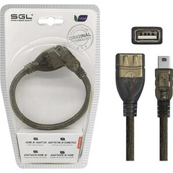098111 Καλώδιο USB-B Micro Male 2.0 to USB-A Female 0.2m Black