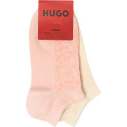 Hugo Γυναικείες Κάλτσες Κοντές Ροζ Μπεζ 2Pack 50561161-689