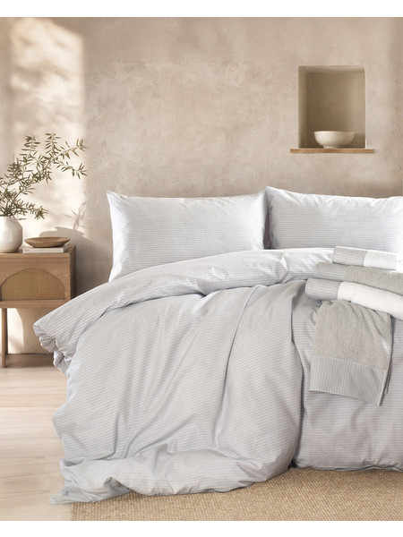 Rythmos Σετ Σεντόνια Μονά Βαμβακερά με Λάστιχο 105x205+25 Nova Sand Γκρι
