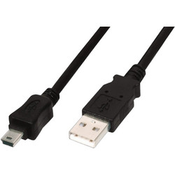 Digitus AK-300130-010-S Καλώδιο USB-A Male 2.0 to USB-B Mini Male 1m Black