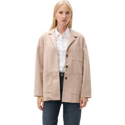 Passager Γυναικείο Ημίπαλτο Suede Μπεζ 82036