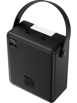 Wozinsky W8-B Power Bank 100000mAh 30W με 2 Θύρες USB-A & 2 Θύρες USB-C Black
