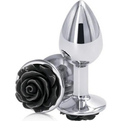 Guilty Toys Rose Pleasure Medium Πρωκτική Σφήνα 9cm Μαύρη Ασημί
