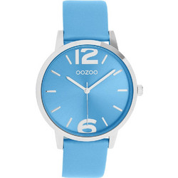 Oozoo Timepieces Γυναικείο Ρολόι με Γαλάζιο Δερμάτινο Λουράκι C11727