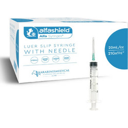 Alfashield Σύριγγες 20ml με Βελόνα 21G 40mm 50τμχ