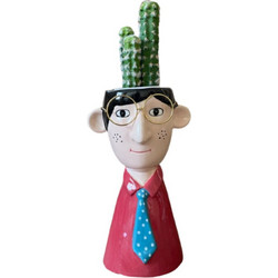 JK Home Decoration Professor's Head Κασπώ Εσωτερικού Χώρου Πήλινο Πολύχρωμο 15x25cm 26800