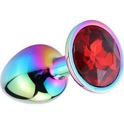 Guilty Toys Rainbow Medium Πρωκτική Σφήνα Diamond Plug 8cm Κόκκινη