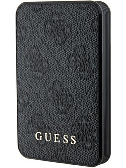 Guess 4G Leather Metal Logo Power Bank 5000mAh 15W με Θύρα USB-C Black