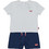 Levi's Βρεφικό Σετ για Αγόρι Καλοκαιρινό Λευκό Navy Μπλε 6EK813-W1T