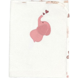 Baby Star Elephant Αδιάβροχο Σελτεδάκι Αλλαξιέρας Μωρού 100% Βαμβακερό Πετσετέ Λευκό Ροζ 60x80cm