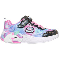 Skechers Heart Sparkles Παιδικά Sneakers με Φωτάκια Μαύρα Γαλάζια Ροζ 303063LC-BKMT