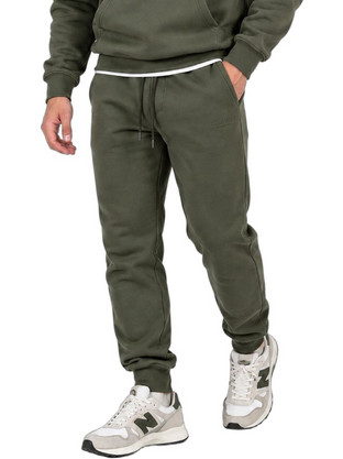 Clever Ανδρικό Παντελόνι Φόρμας Fleece με Λάστιχο Χακί FA26340-CH