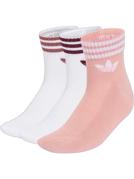 Adidas Originals Ανδρικές Κάλτσες Κοντές Λευκές Ροζ 3Pack KQ9040