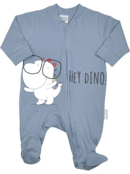 Ninetta Bebe Hey Dino Φορμάκι Μακρυμάνικo για Αγόρι Μπλε