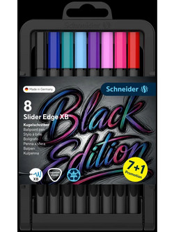 Schneider Slider Edge Χβ Black Edition Σετ Στυλό Διαρκείας Πολύχρωμο 8τμχ 194152292
