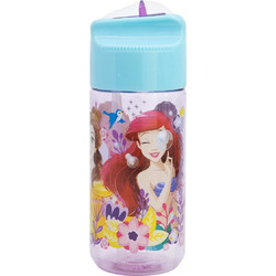 Stor Disney Princess Παιδικό Παγούρι Πλαστικό BPA Free με Καλαμάκι Ροζ Γαλάζιο 430ml