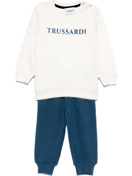 Trussardi Βρεφικό Σετ Φόρμας για Αγόρι Χειμωνιάτικο Λευκό Πετρόλ TIA24012CF