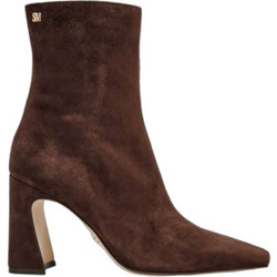 Steve Madden Γυναικεία Μποτάκια Αστραγάλου Suede Καφέ με Χοντρό Ψηλό Τακούνι SM11005754