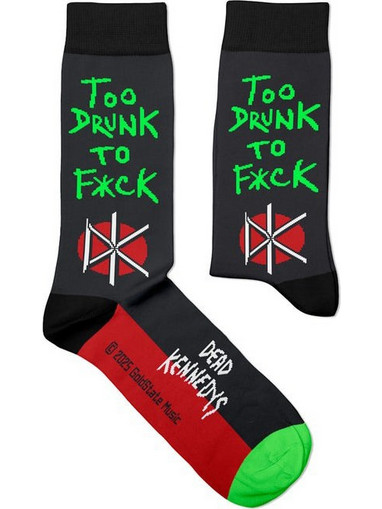 Sock Affairs Dead Kennedys Too Drunk Ανδρικές Κάλτσες Ψηλές με Σχέδια Μαύρες 95-SS-TOO-DRUNK