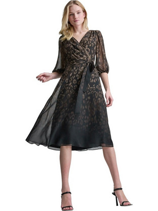 DKNY Midi Φόρεμα για Γάμο / Βάπτιση Μαύρο DD6G270A-CBK