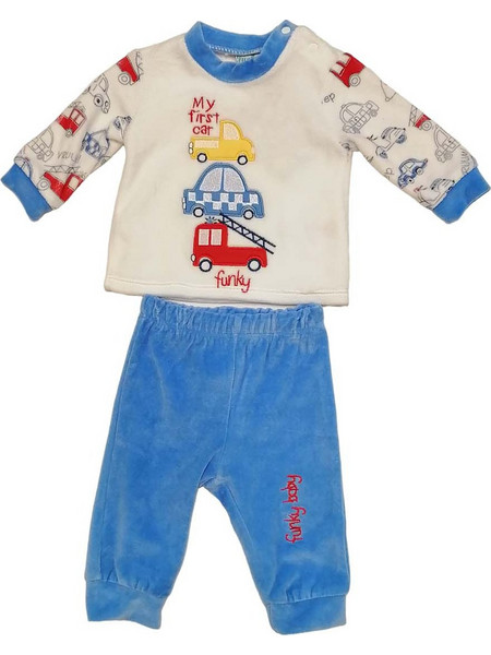 Funky Βρεφικό Σετ για Αγόρι Χειμωνιάτικο Μπεζ Royal Blue 219-050133-1
