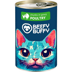 Beefy Buffy Adult Chunks with Poultry in Gravy 415gr