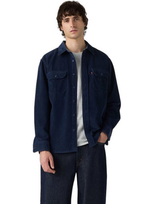 Levi's Ανδρικό Πουκάμισο Βαμβακερό Καρό Μακρυμάνικο Κανονική Γραμμή Overshirt Navy Μπλε 19573-0326