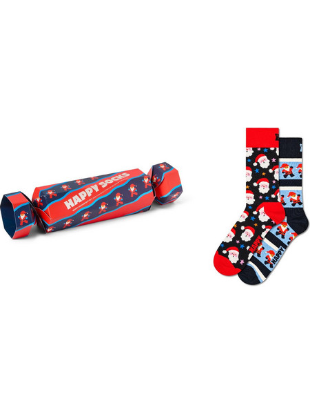 Happy Socks Merry Cracker Χριστουγεννιάτικες Fleece Ανδρικές Κάλτσες Ψηλές Πολύχρωμες P006084