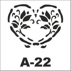 Artebella Στένσιλ Σχέδια Καρδιά Λουλούδια 20x20cm A-22