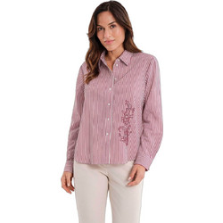 Gerry Weber Μακρυμάνικο Γυναικείο Πουκάμισο Μεταξωτό Ριγέ Μπορντό N71016763048
