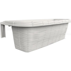 BAMA ITALY Ζαρντινιέρα Κρεμαστή 60x20x18.5cm 15lt με Πλεκτή Όψη και Σύστημα Αποστράγγισης Κρεμ RONDINE PAGLIA