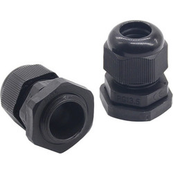 IP68 PG7 Waterproof Nylon Plastic Cable Gland Connector Black