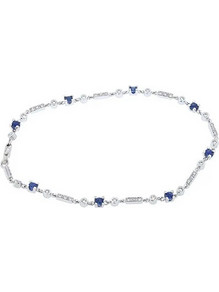 Λευκόχρυσο βραχιόλι με διαμάντια 0.46ct και ζαφείρια 0.80ct. BR11447