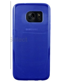 S7 EDGE - Θήκη TPU Gel πίσω μέρος Clear Blue silicone (OEM)