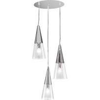 Ondaluce Trento 3L Silver SO.TRENTO/3 Κρεμαστό Φωτιστικό Οροφής Τρίφωτο E14 Ασημί