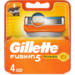 Gillette Fusion 5 Power Ανταλλακτικά Ξυραφάκια με 5 Λεπίδες & Λιπαντική Ταινία 4τμχ